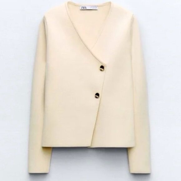 ZARA TAILORED KNIT BLAZER - Large - Picture 1 of 6